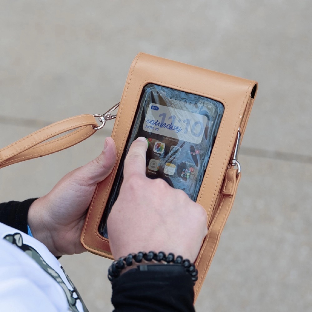 Save the Girls Tan Touchscreen Phone RFID Crossbody Purse - Picture 2 of 8